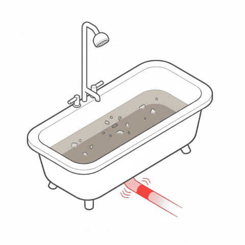 Verstopte douche of bad